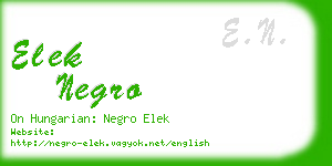 elek negro business card